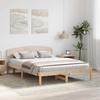 Natural Wooden Bed Frame with Headboard 140 x 200 cm Solid Pine Wood