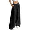 Women's Loose-fitting Wide-leg Pants, Casual Loose-fitting Pants, High-elastic Waistband, Long Pants With Pockets