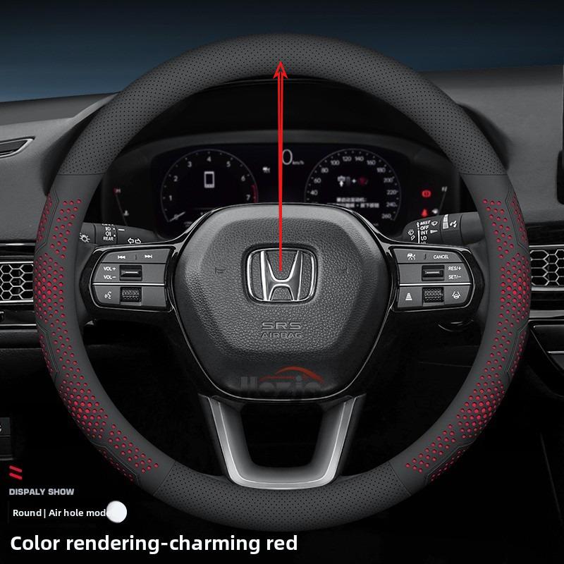 Leather Car Steering Wheel Cover for Honda HRV CRV Pilot Civic City ZRV Passport 2022 2023 2024 2025 2026 Accessories