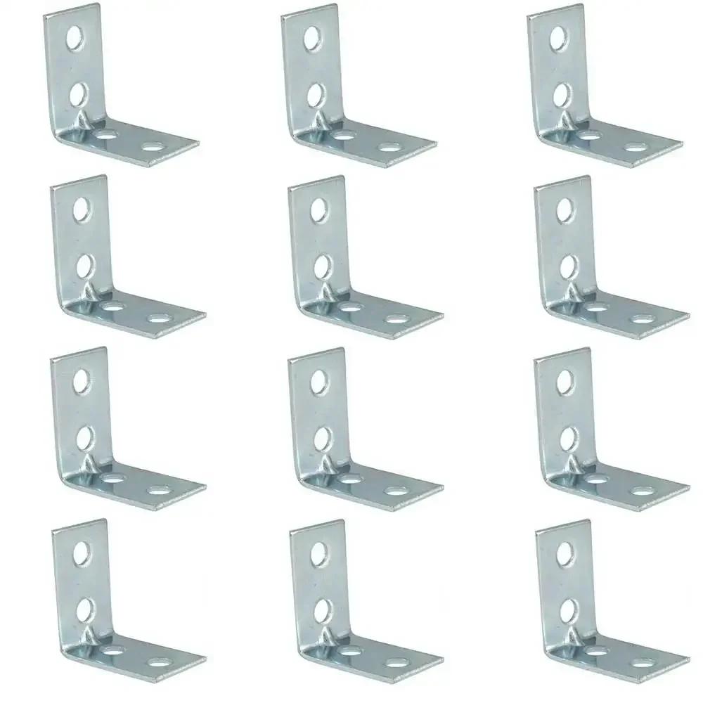 

12pcs L-Shaped Metal Corner Brackets Drawer Shelf Wall Bracket Fixing Right Angle Braces Furniture Hardware