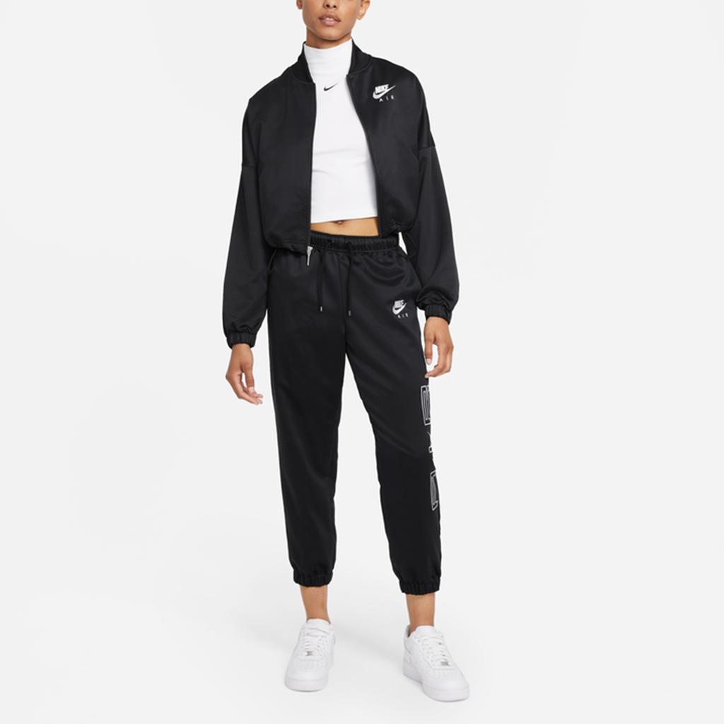 Nike Air Classic Logo Casual Collar Fitted Straight-Cut Long Sleeve Baseball Jacket Women Jackets Black DD5422-010