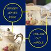 Porcelain Tea Set, Vintage Flowering Shrubs Teapot and Cups Set for Tea Party, Birthday Gifts for Mom Adults Women Wedding