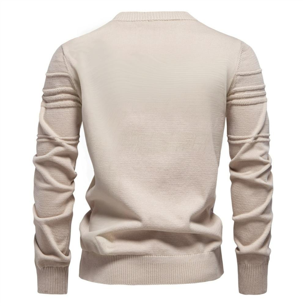 Herbst- und Winter Herren Rundhals-Pullover Hochwertiger Herren Einfarbpullover