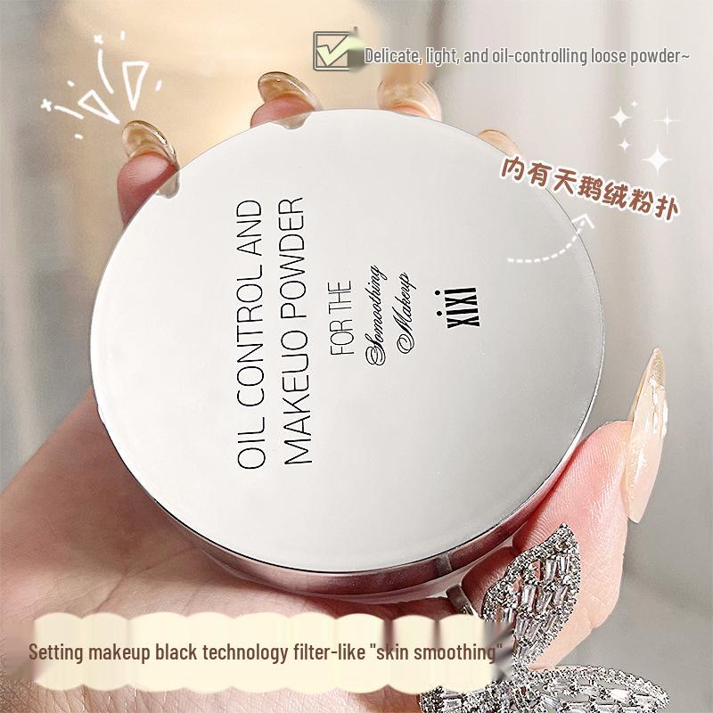 Xixi Matte Waterproof Oil Control Loose Powder: Long-lasting, Sweatproof, No Smudge Setting Powder.