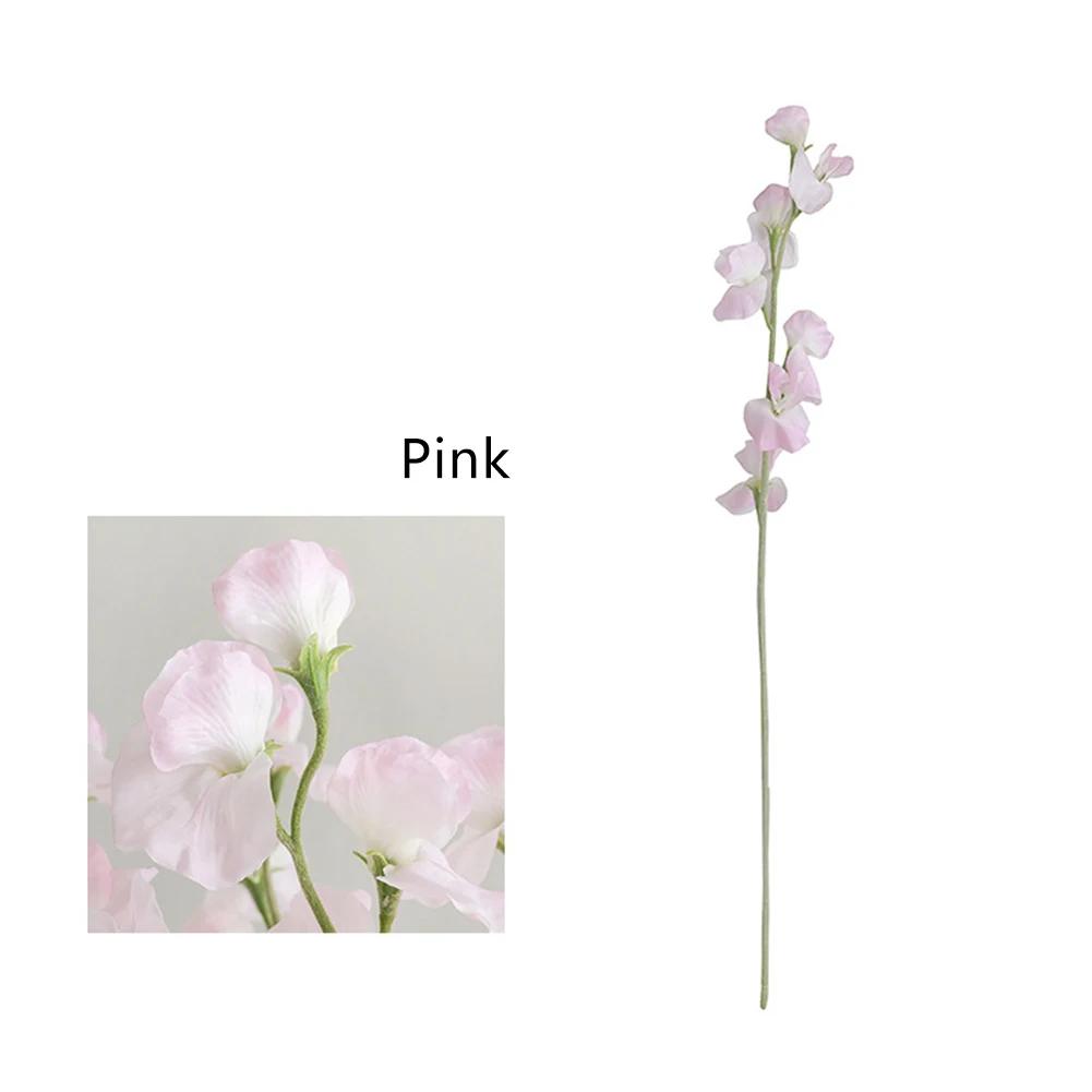 Umělá květinová kytice, hedvábný hrachor vonný, umělé květiny, umělá rostlina, dekorativní květiny, domácí dekorace, svatební dekorace