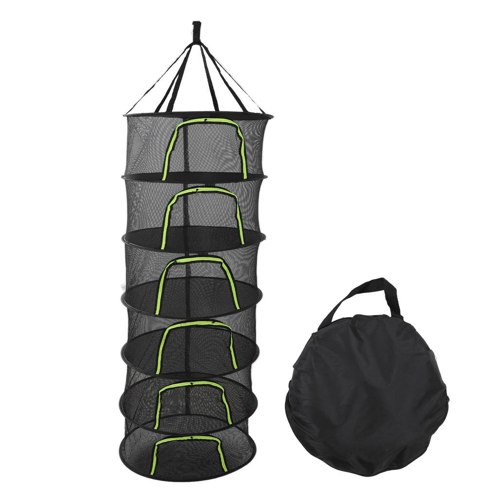 Foldable Plant Drying Net Multilayer Zipper Closure Design 60cm Diameter Herb Buds Dry Net with