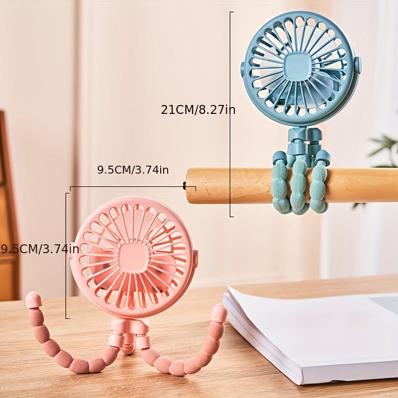 1pc Octopus Mini Fan with Flexible Tripod – USB Charged, Quiet & Adjustable 3-Speed, Soft Wind, Light Feature – Perfect for Gym, Cycling, Car, Desk