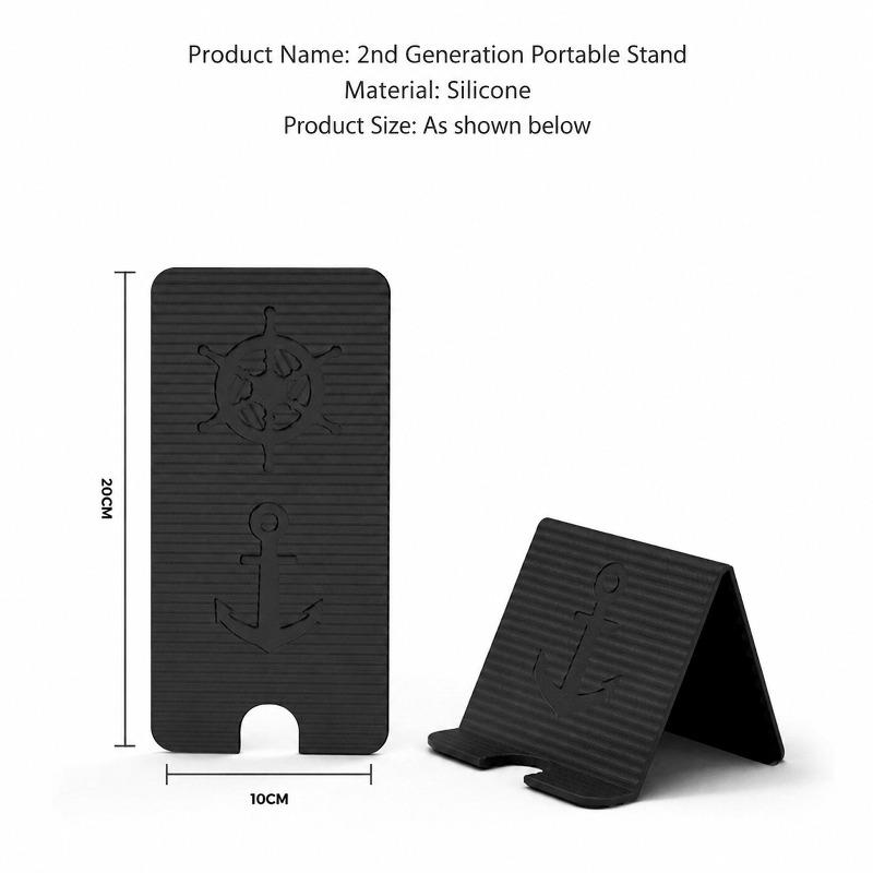 Silicone Desktop Phone Tablet Foldable Portable Multifunctional Lazy Bracket Non Slip with Charging Hole for Travel Home Office