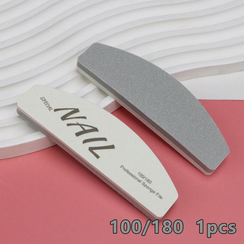 1Pcs Mini Nail File Buffer Double Sided Grit 100/180 Emery Board Manicure Tools For Nail Grooming/Styling Acrylic Nails