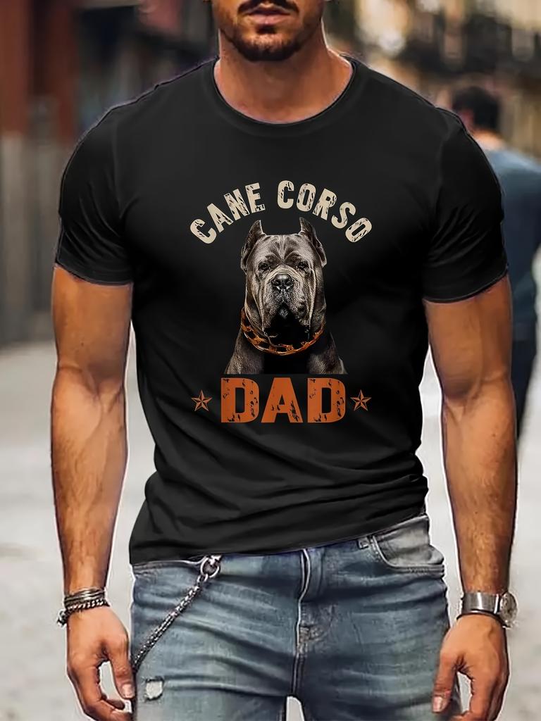 Unisex T-Shirt Featuring a Cane Corso And Italian Mastiff Design - Black Graphic Print Casual Tee for Dog Enthusiasts, Machine Washable, Comfortable F