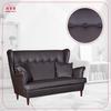 Lounge Set of Furniture Wingback Eco Leather Sofa Armchairs Poufs Family Furniture Set