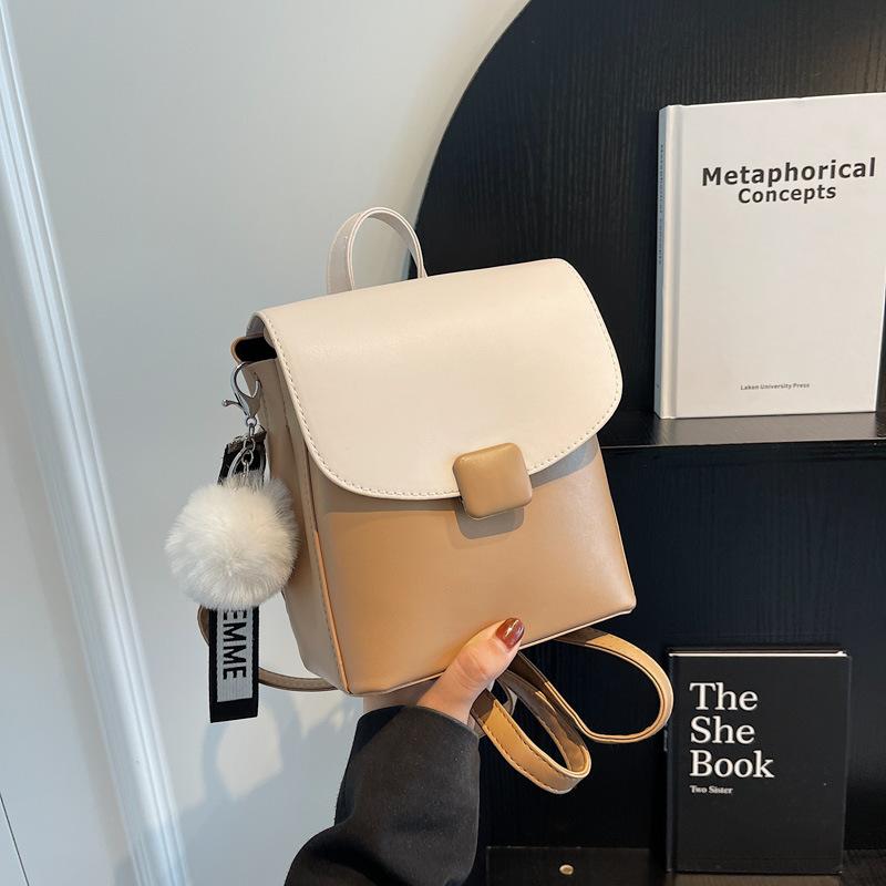 Light Luxury and High-end Backpack for Women, Fashionable and Color Blocking High-quality Backpack, Lightweight Commuting Crossbody Bag