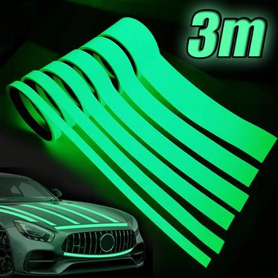 Auto Leuchtende Selbstklebende Aufkleber Glow In The Dark Auto Motorrad Fahrrad Styling Aufkleber Bänder Nacht Warnband 3m Länge