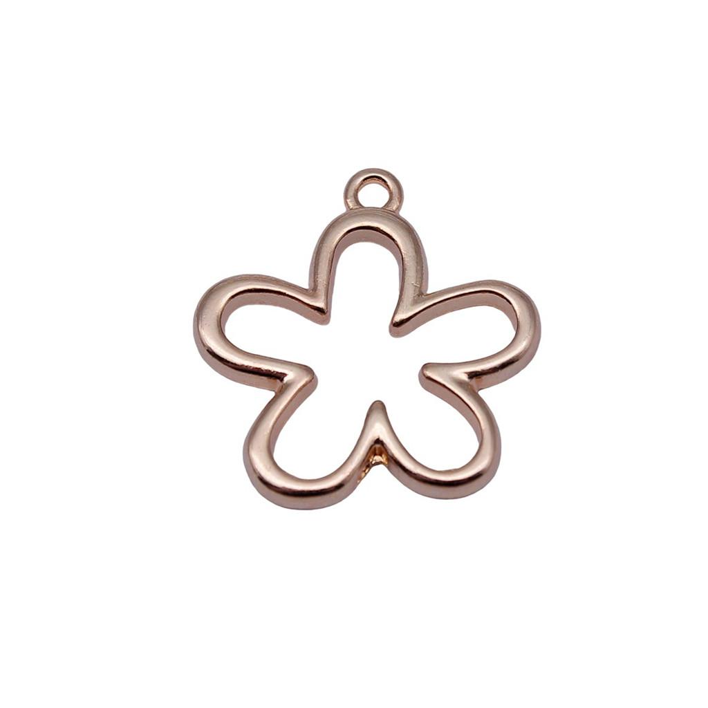 Simple Flower Charms Antique Alloy Pendants For Minimalist Floral Jewelry