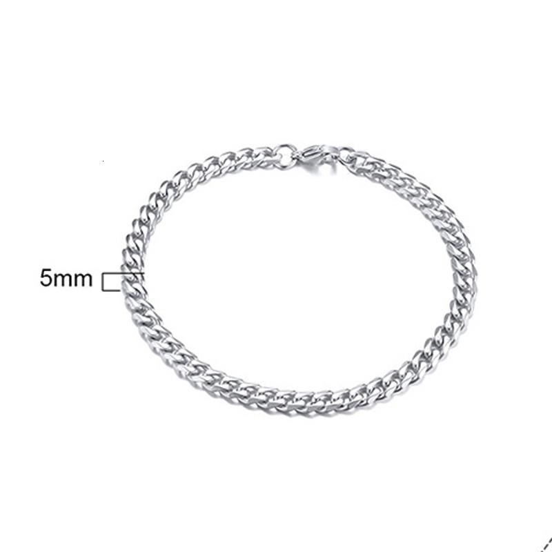 

Curb Cuban Link Chain Bracelet for Men Women Couples Stainless Steel Wristbands 3mm to 11mm to Boyfreind husbands 18cm 7inch