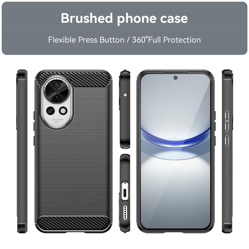 For Huawei Nova 12 Case For Huawei Nova 12 Cover 6.7 Inch Carbon Fiber Shockproof Silicone Bumper For Huawei Nova 12 Pro Ultra