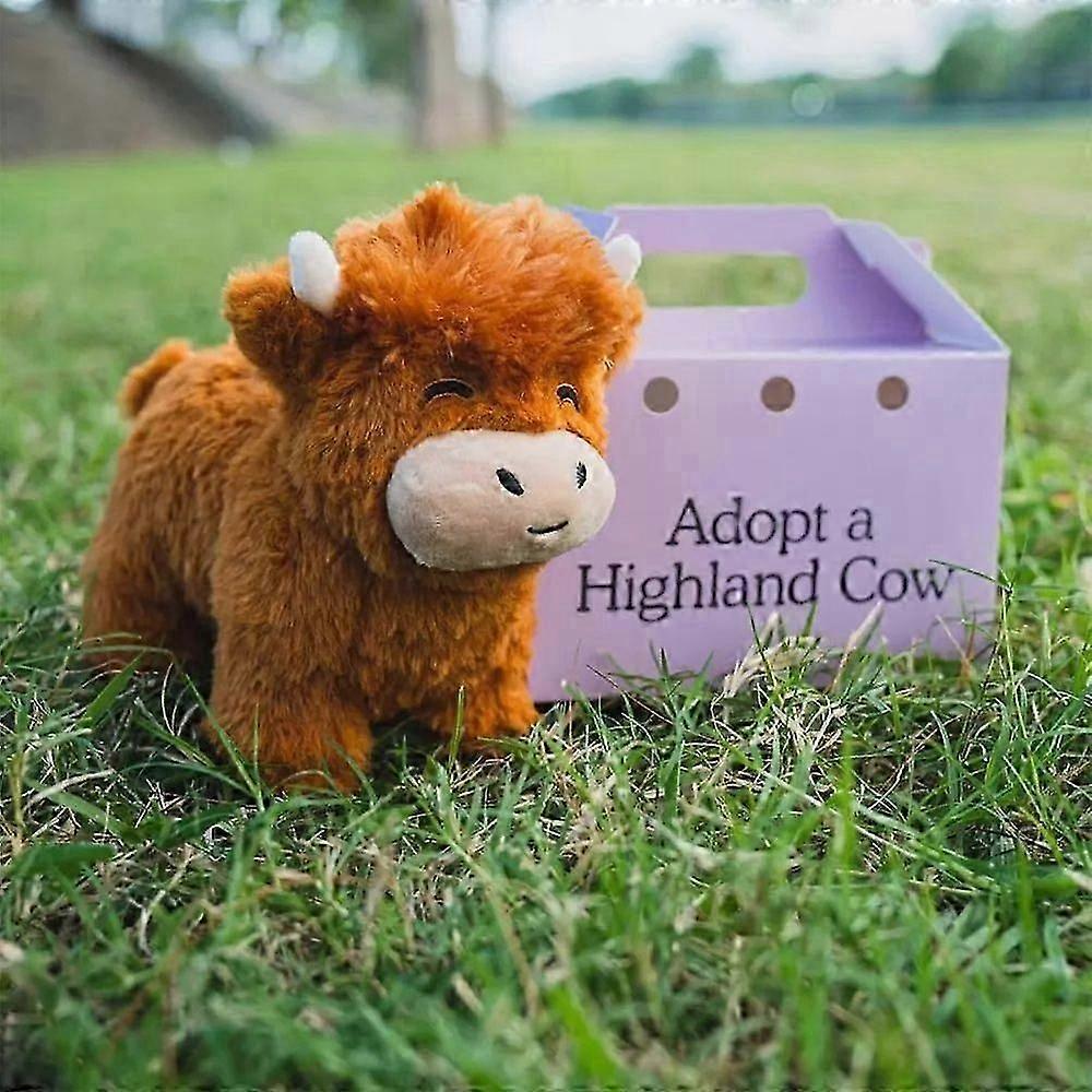 Fluffy Bull Highland Cow Legend Plushie Realistic Highland Cow Stuffed Plush Toy Cute Scottish Cattle Collectible for Kids & Adults