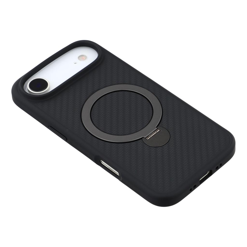 For iPhone 17 Air Case Compatible with MagSafe Kickstand TPU+PC Phone Cover Carbon Fiber Texture