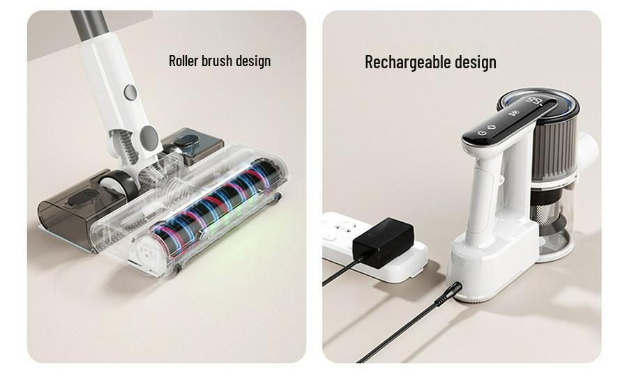 Foldable Wireless Long Handle Roller Brush Vacuum with Mopping for Carpet & Floor – High Suction Handheld Cleaner