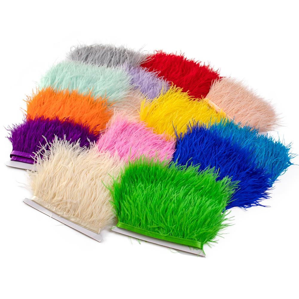 Feather8-15cm Purple Ostrich Feathers Trim 10M Fluffy Feather Fringe for Crafts Wedding Party Decoration Ribbon Dress Clothing Sewing