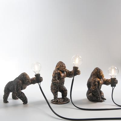 Lampe de table en forme d'animal King Kong Gorilla, décoration d'intérieur en résine, petites veilleuses, cadeau créatif pour chambre de bébé, décoration de table