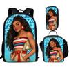 Classic Popular Novelty African Girl 3D Printed 3pcs/Set Pupil School Bags Laptop Daypack Backpack Lunch Bag Pencil Case