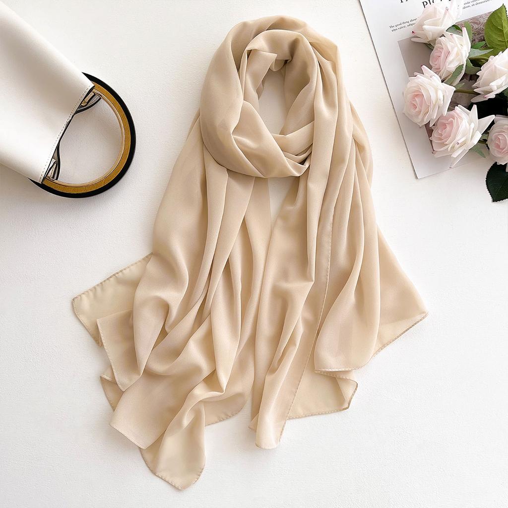 2025 New Elegant Modest Women Bubble Chiffon Solid Color Muslim Head Scarf Ladies Shawl and Wrap Female Foulard Hijab Stoles