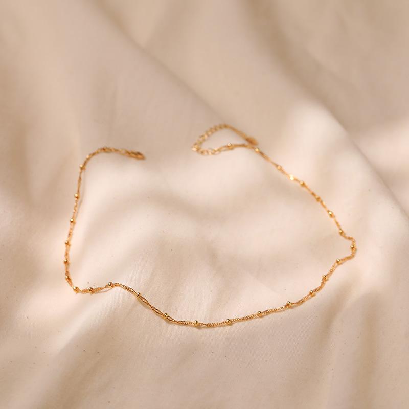 Minimalist Ins Style 18k Gold Plated Copper Simple Clavicle Chain Necklace For Women