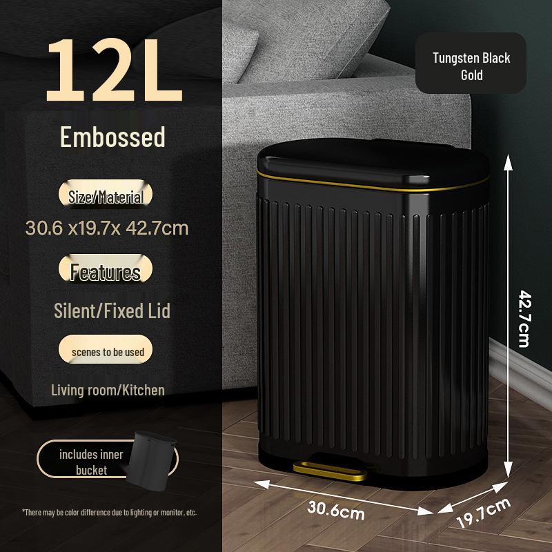 Stainless Steel Soft-Close Foot-Operated Trash Can for Kitchen, Living Room, and Bathroom