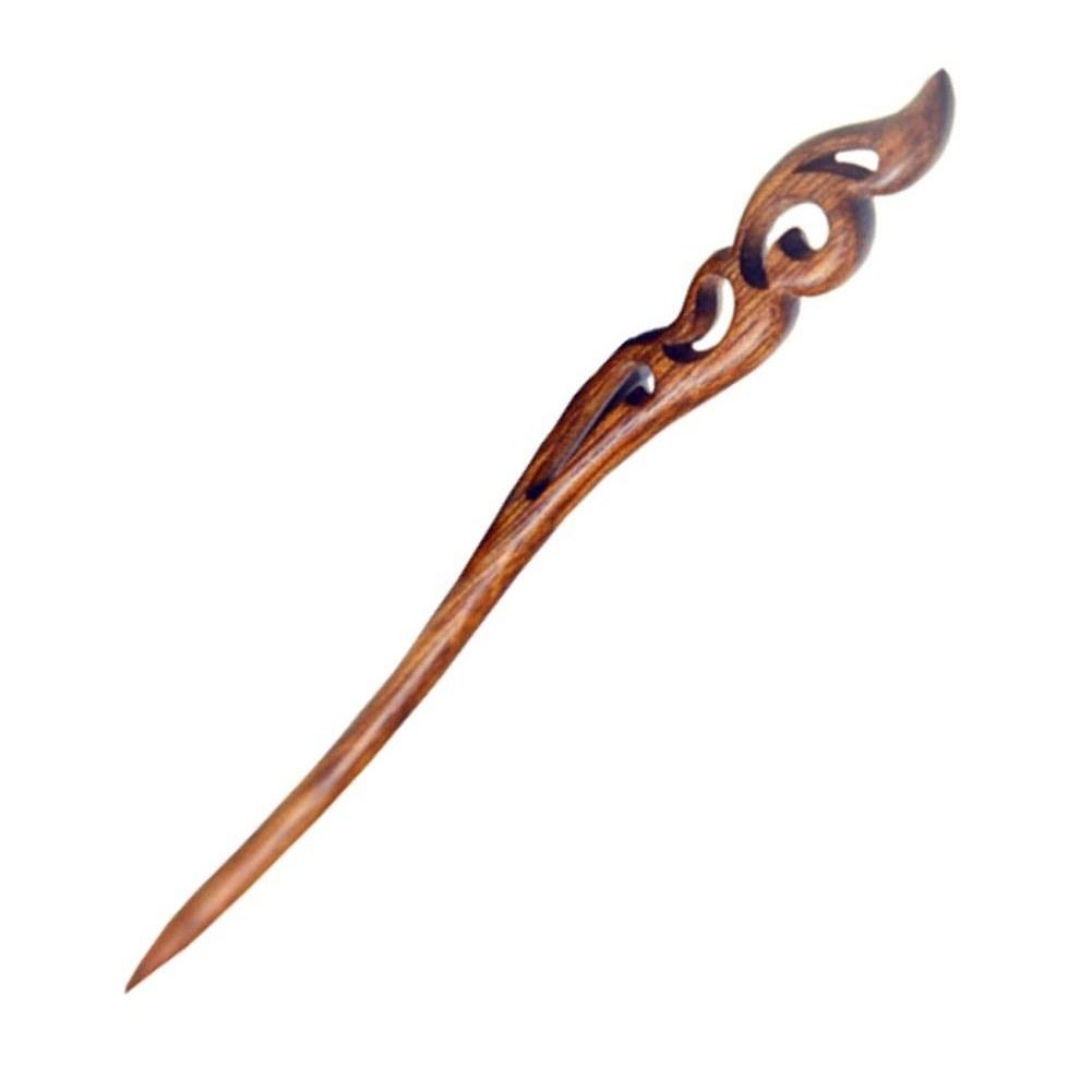 LeafIn Natural Wood Kanzashi Handmade Hairpin Black Sandalwood Single Simple Wooden Hair Accessory Yukata Kimono Japanese Clothing Item Design