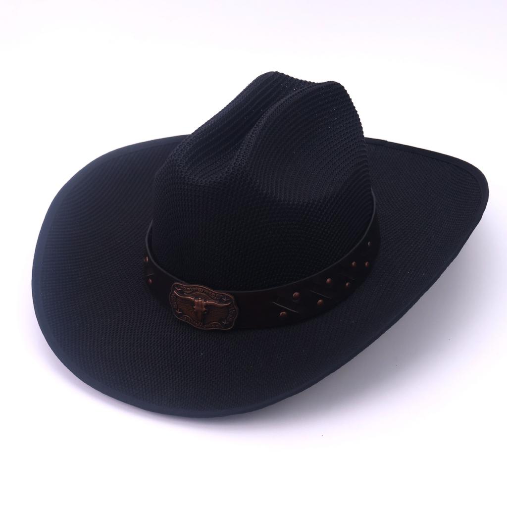 Cowboy Straw Hat Summer Shade Straw Hat Rolled Edge Western Cowboy Hat Outdoor Beach Hat Cowboy Hat