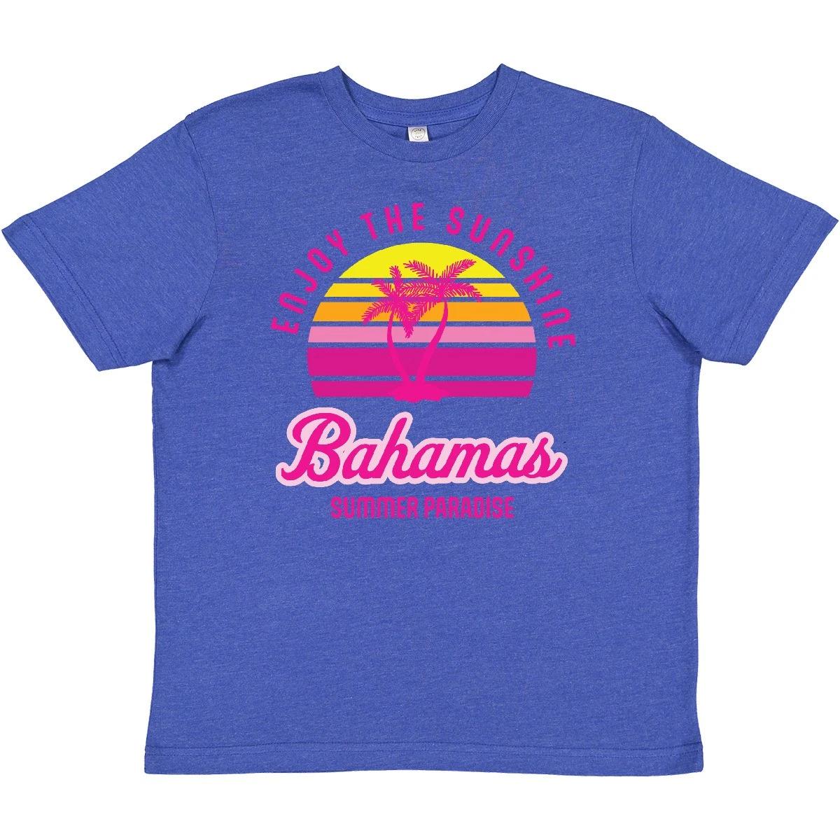 Inktastic Enjoy The Sunshine Bahamas Summer Paradise Youth T-Shirt Palm Trees 140