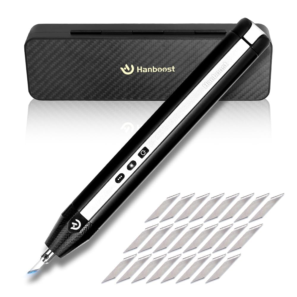 Handheld Ultrasonic Cutting Cordless Ultrasonic Knife with Vibration and LED Light for 3D and More Machine, 40,000Hz Printing, PVC, Leather, Plastic,