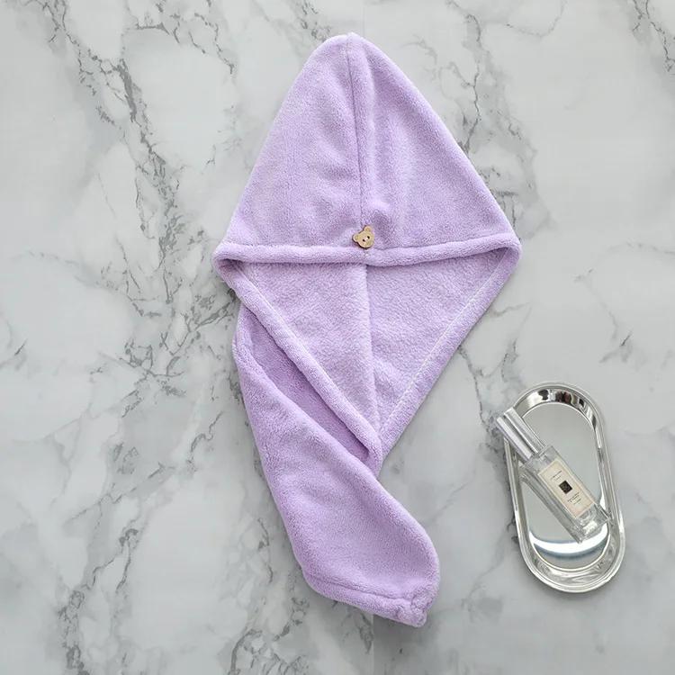 Microfibre After Shower Hair Drying Wrap Lady's Towel Quick Dry Hair Hat Cap Turban Head Wrap Womens Girls Bathing Tools 1 Pc