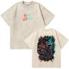 Washed Vintage Anime My Hero Academia Eijiro Kirishima T-shirt Men Women Manga Casual Retro T-shirts Men's Cotton Oversized Tees
