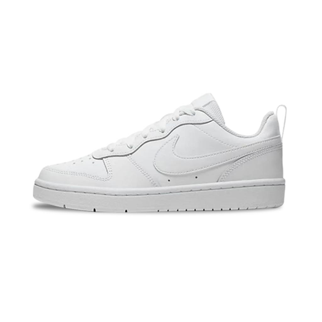 Nike Court Borough Low Top Skateboard Shoes GS White Green BQ5448-100(TeamEight-GS)