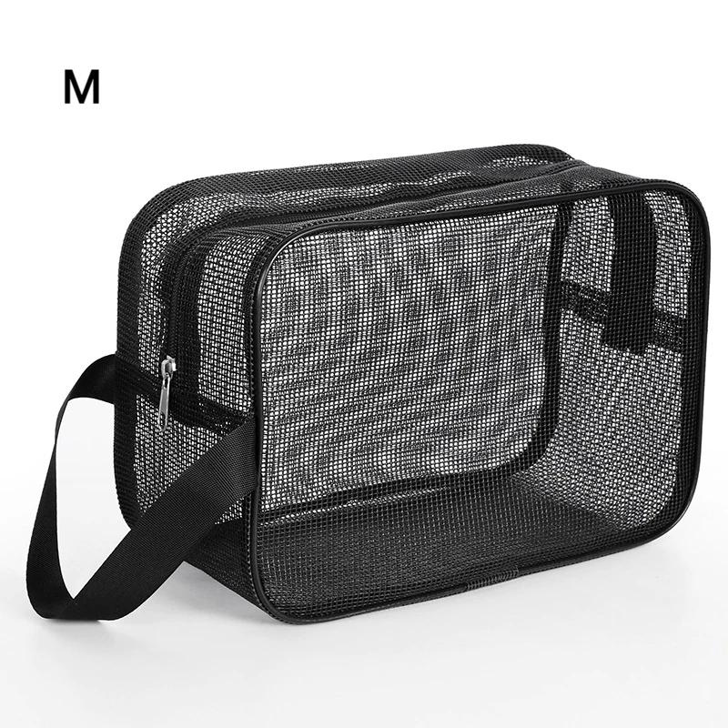 Mesh Wash Strandtasche Männer Frauen tragbare Hand Reise Lagerung Kosmetiktasche schwarz Fitness Bad Tasche Bad Organizer