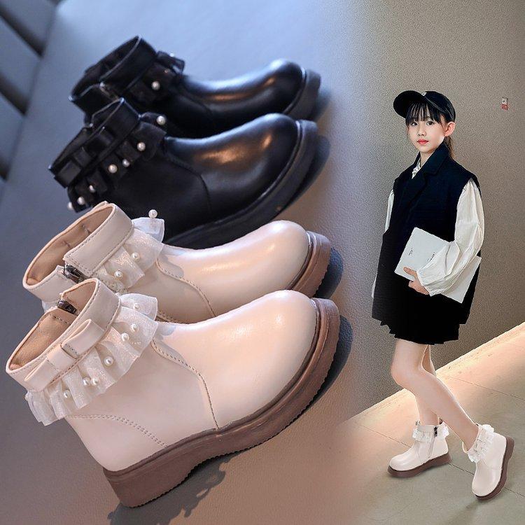 

New High Boots Princess Boots Martin Boots Girls Shoes Children S Boots 26 бежевый