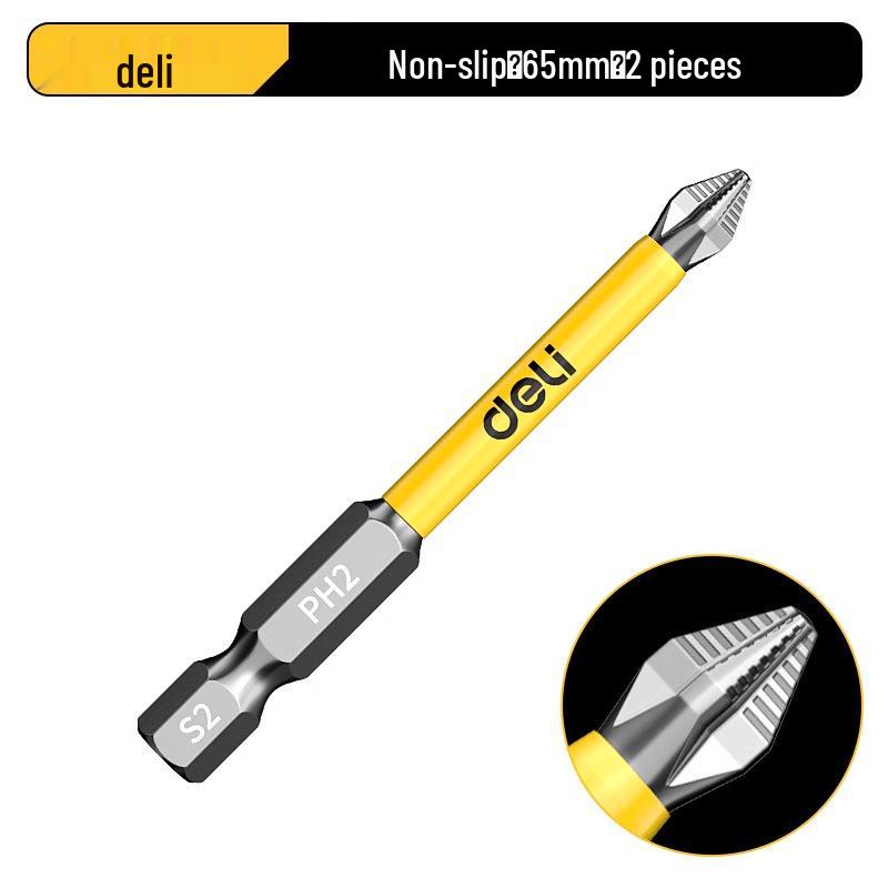 Deli Tungsten Steel Magnetic Anti-slip Phillips Drill Bit Set