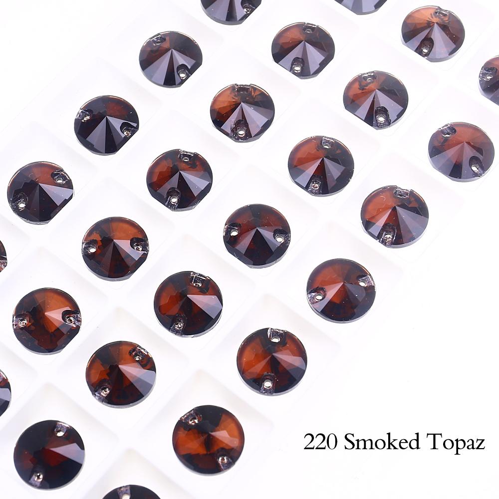 Dongzhou Crystals Rivoli Shaped Flatback Sew On Rhinestones Non Hotfix Crystal Beads Garment Shoes Sewing Accessories