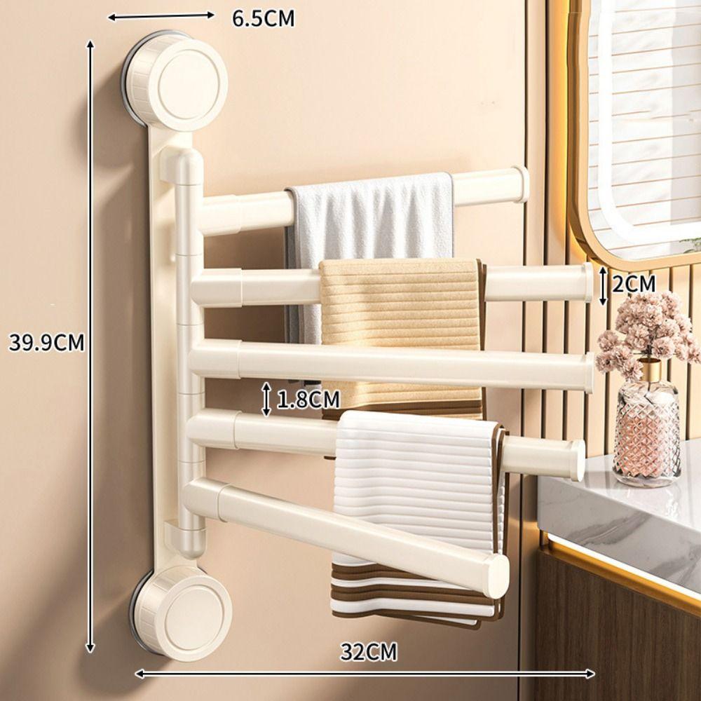 Rotating Swivel Towel Bar Multi-bar Bathroom Towel Rod Rust-proof Hanging Towel Holder  Living Room