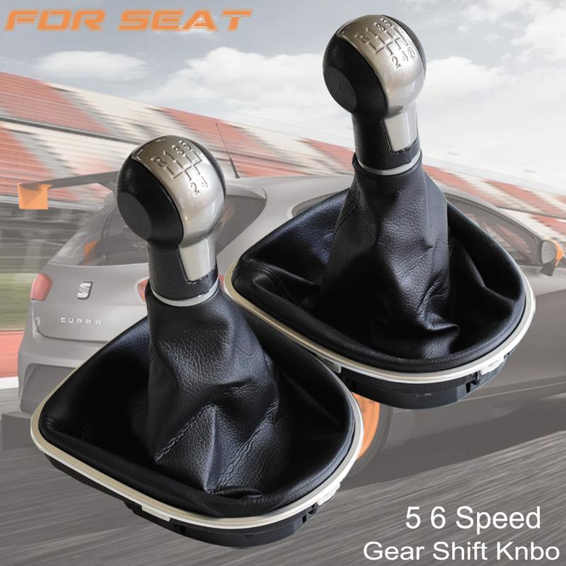 New 5 6 Speed For Seat Altea 2004-2012 Leon II 2005-2012 Toledo III 2004-2009 With Dustproof Cover Gear Shift Knob Lever Shifter