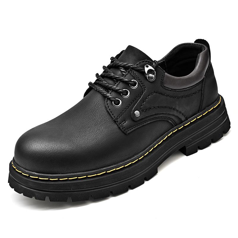 

Large size fashion British style platform small leather shoes men s autumn low-top casual shoes outdoor lace-up tooling shoes 38