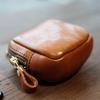 Dual Slot PU Leather Coin Purse Coffee Brown Unisex Anti-wear Compact Pouch for Shopping Trip Mini Card Key Holder