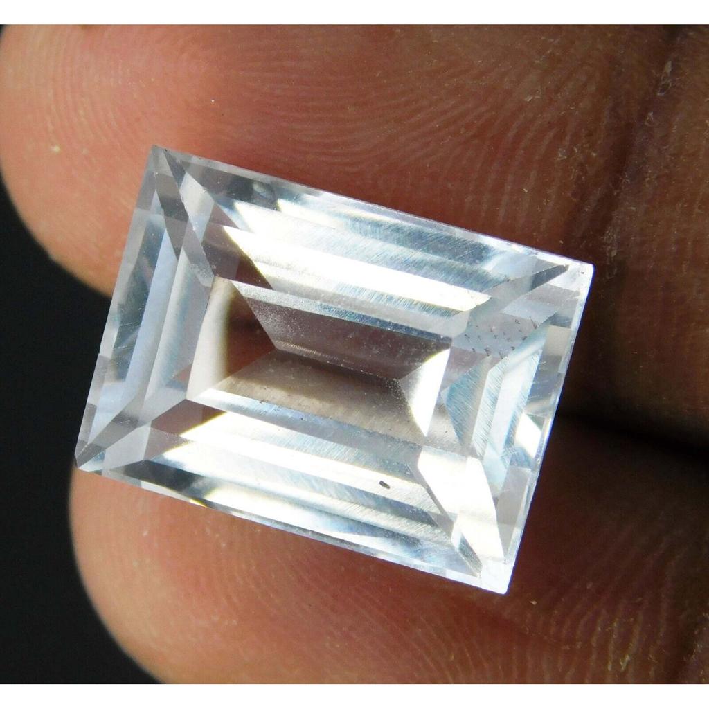 Natural White Sapphire Loose Gemstone 9.50 Ct Ceylon Emerald Cut September Birthday Birthstone