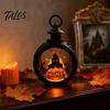 LED Decorative Flame Light Halloween Retro Pumpkin Lantern, Electronic Candle Light, Vintage Festive Lighting Handheld Lamp for Bar Haunted