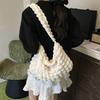 Pleated Bubble Shoulder Bag New Simple Waffle Messenger Bag Large Capacity Fashionable Cloud Bag