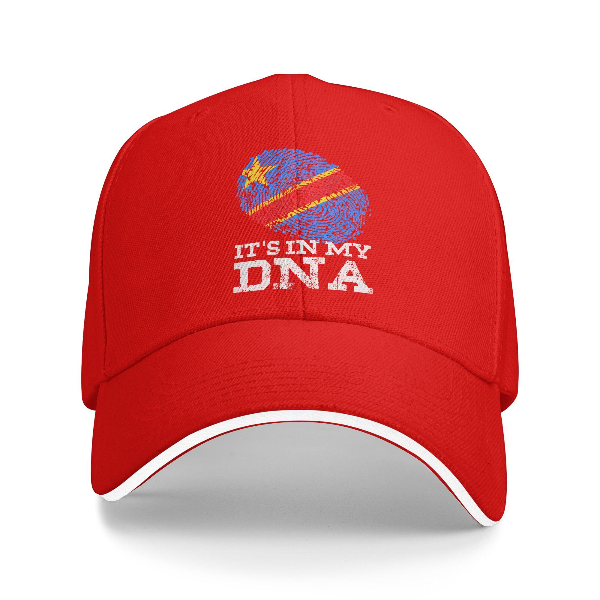 Its In My DNA Congolese Gifts African Tee DRC DR Congo Flag Baseball Cap Cool Unisex Trucker Hat Sun Tennis Skate Baseball Caps One Size