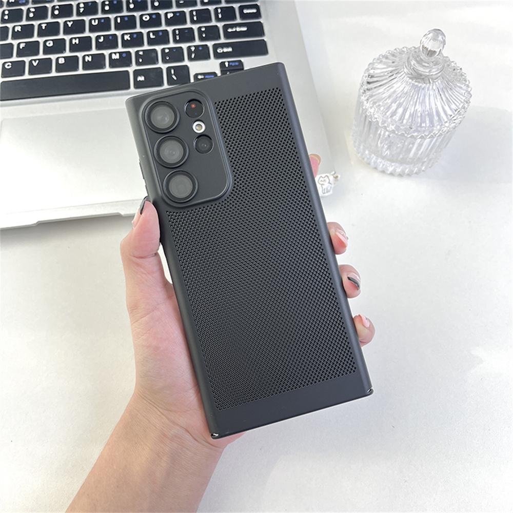 

Slim Breathable Heat Dissipation Mesh Phone Case For Samsung S26 S25 S24 S23 S22 S21 S20 FE Ultra Plus Lens Protect Bumper Cover For Samsung Galaxy S24 Ultra