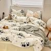 Bedding Four-piece Set Skin-friendly Breathable and Comfortable, Small Floral Washed Sheets Quilt Covers Pillowcases